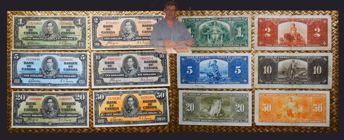 «Patriótica» serie de Dólares de CANADÁ de 1937, …con JORGE&nbsp;VI