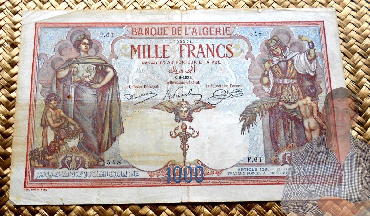 ARGELIA colonial y sus espectaculares 1000 FRANCOS de&nbsp;1926