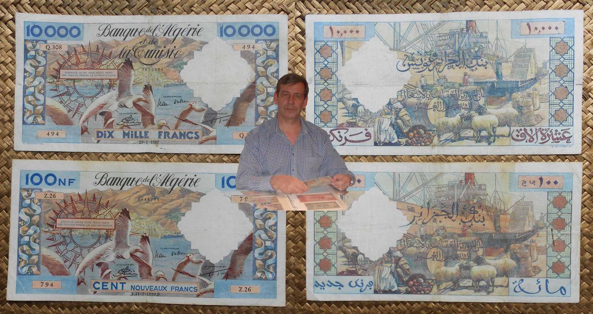 ARGELIA colonial, de los 10.000 Francos de 1957 a los 100 NF de&nbsp;1959