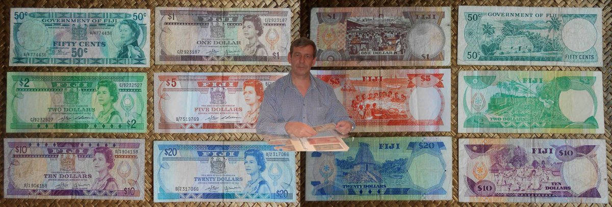 Elegantes series de DÓLARES de las ISLAS FIJI de los años ’70 y ’80 s.XX «Isabel&nbsp;II»