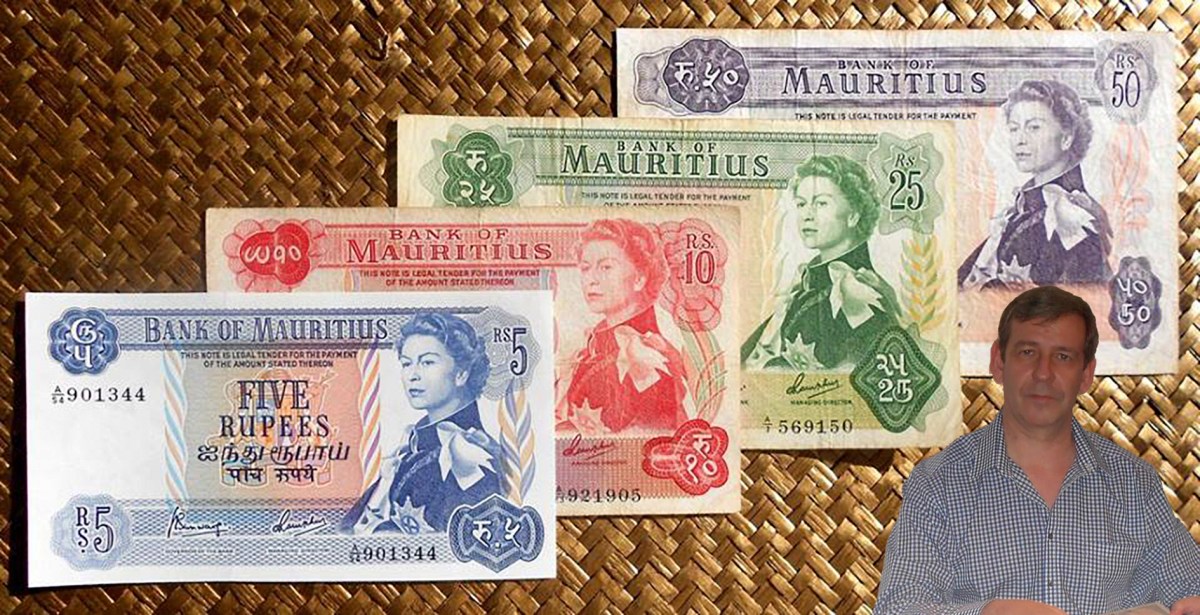 Isla MAURICIO, Serie de RUPIAS de 1967 “ISABEL&nbsp;II”