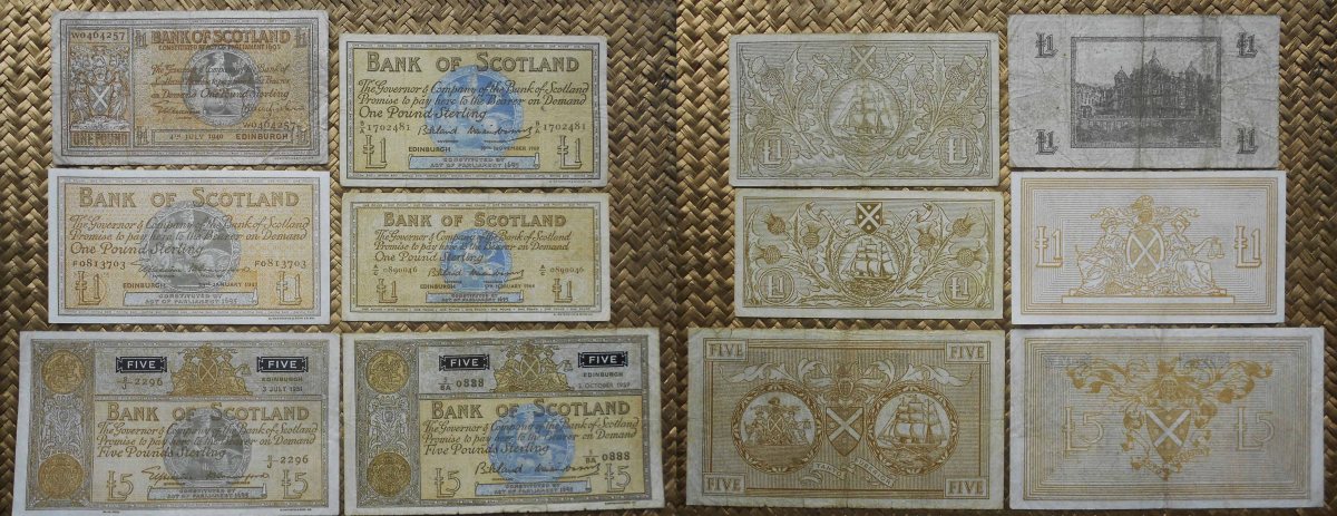 ESCOCIA y las LIBRAS del Bank of Scotland de los años ’40 a ’60 del&nbsp;s.XX