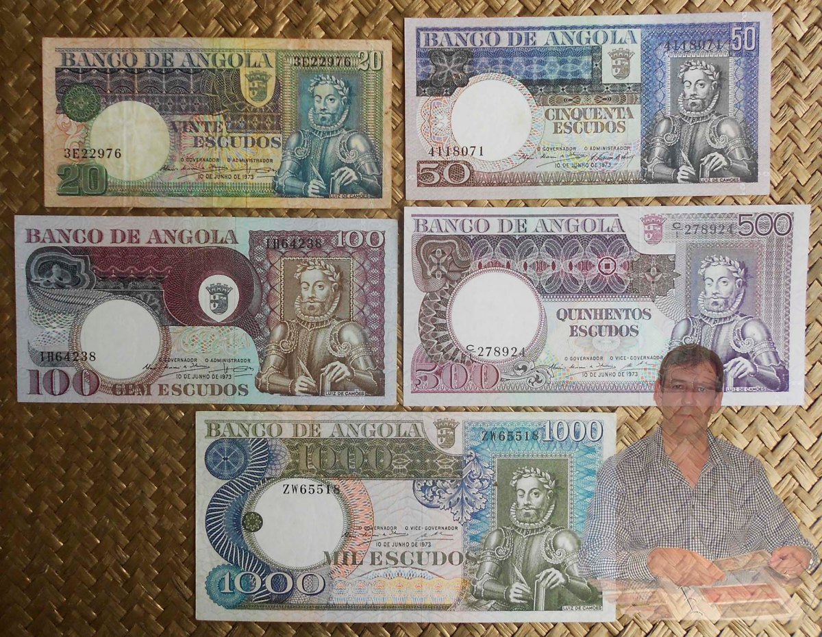 ANGOLA colonial, últimos ESCUDOS de 1973 homenaje a LUIZ de&nbsp;CAMÖES