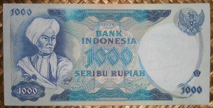 Indonesia 1000 rupias 1975 -Diponegoro anverso