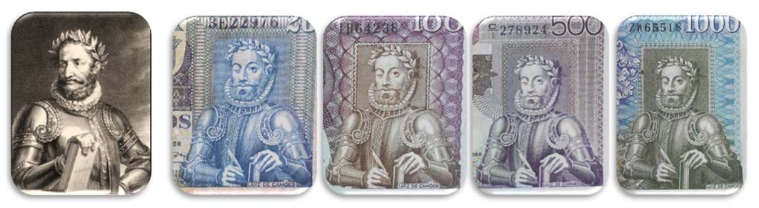 Luiz de Camöes en el billetario de Angola -Escudos de 1973