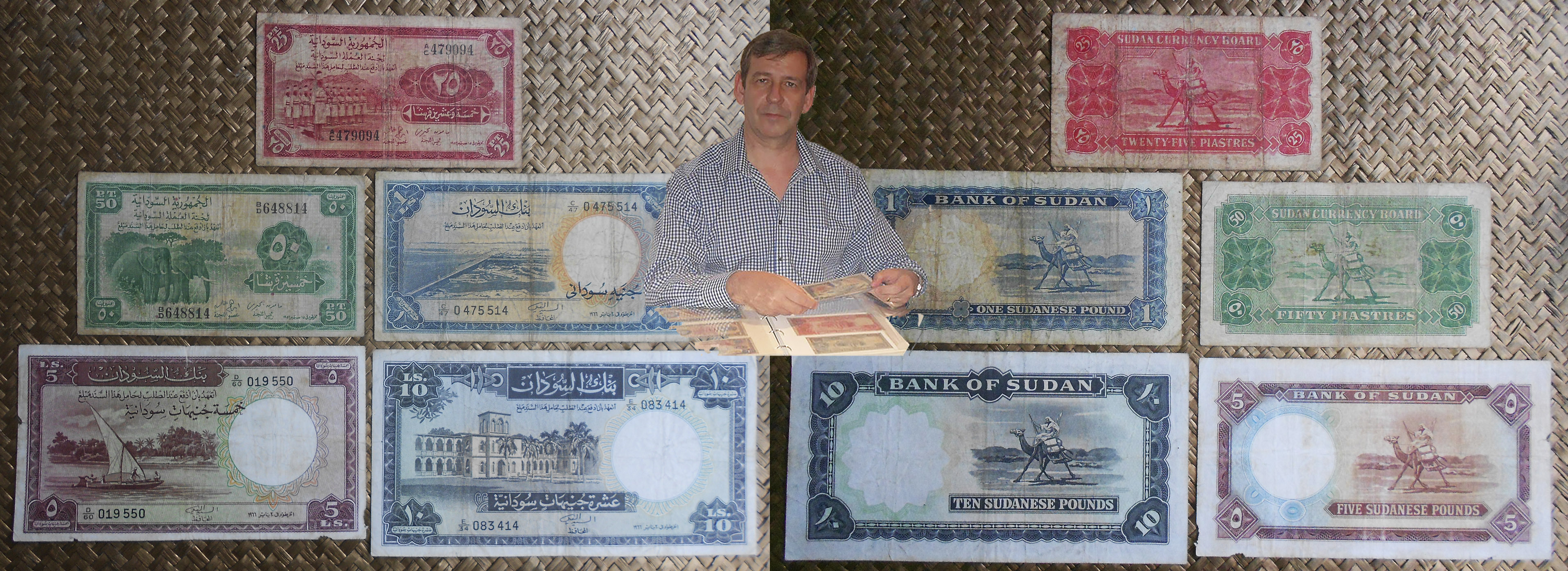 Sudan serie piastras y libras 1956-1966 anversos y reversos