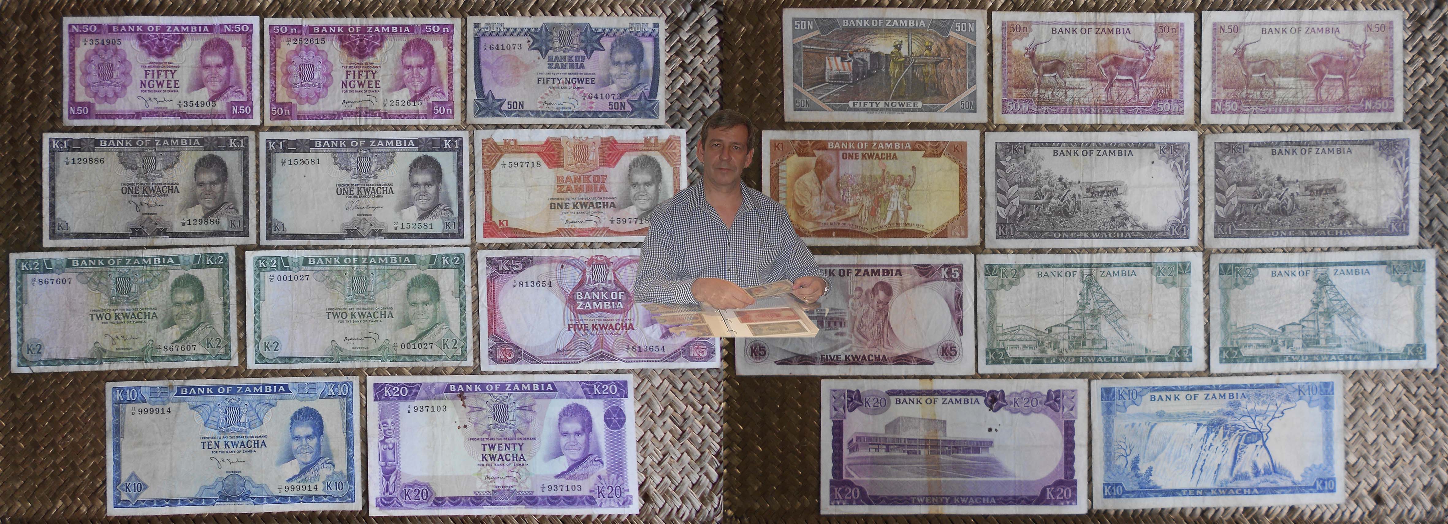 Zambia series Ngwee y Kwachas 1968-1973 anversos y reversos