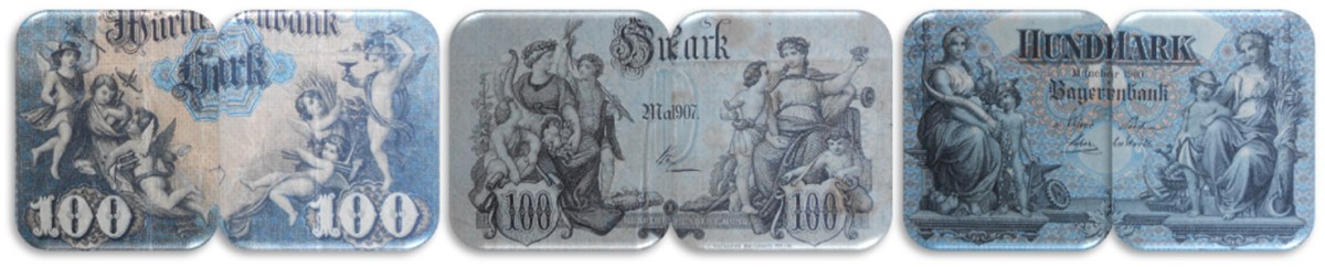 ALEMANIA, Alegorías en los 100 MARCOS de inicios del s.XX de Bancos&nbsp;regionales.