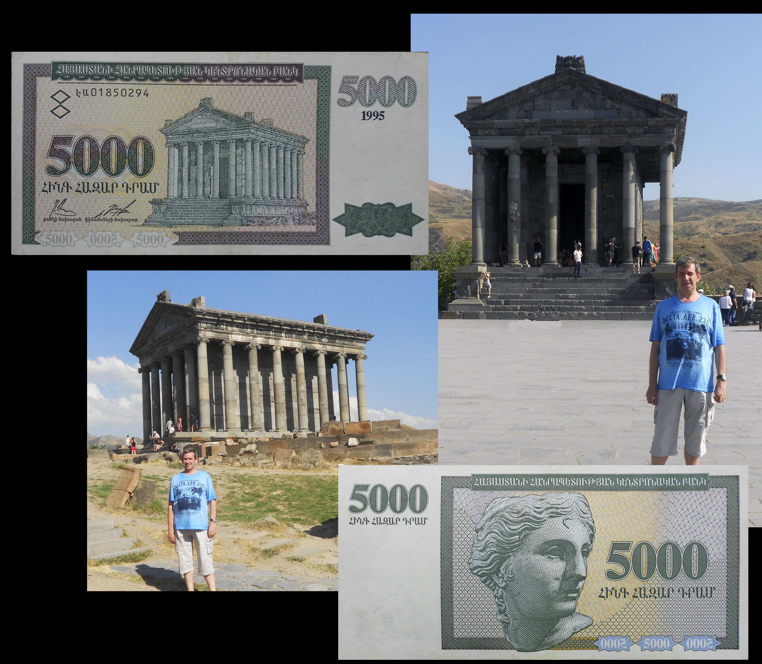 5.000 dram Armenia desde el Templo de Garni