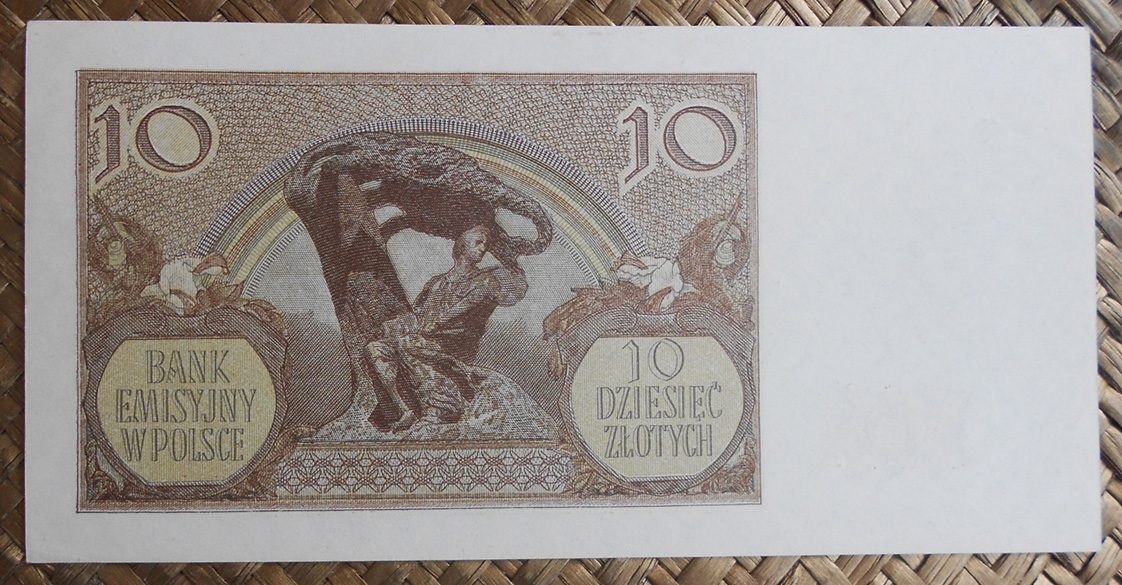 Polonia 10 zlotych 1940 pk.94 reverso