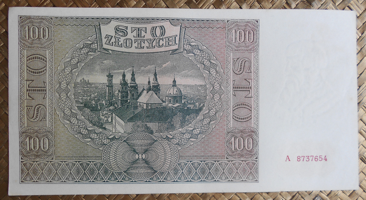Polonia 100 zlotych 1941 pk.102 reverso