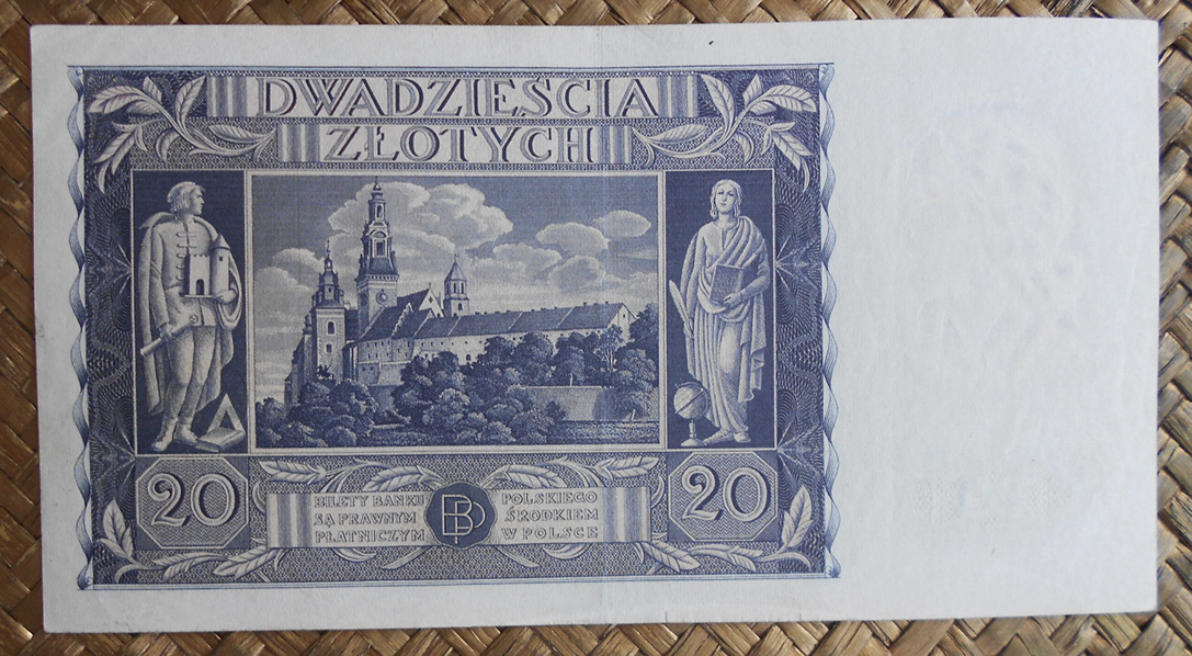 Polonia 20 zlotych 1936 pk.77 reverso