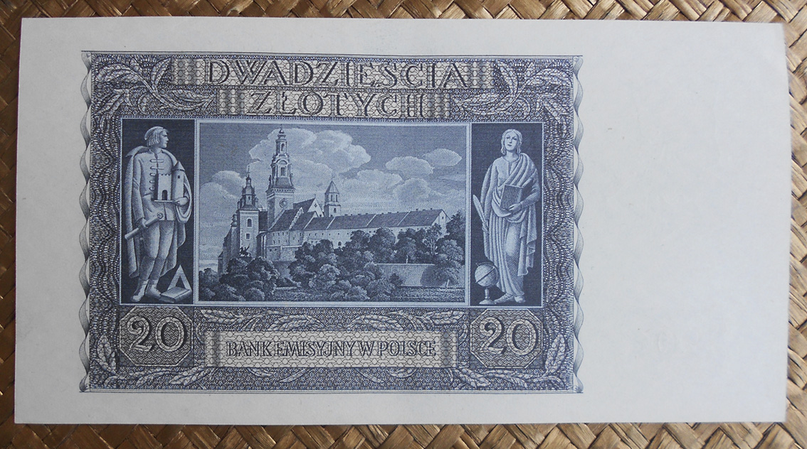 Polonia 20 zlotych 1940 pk.95 reverso