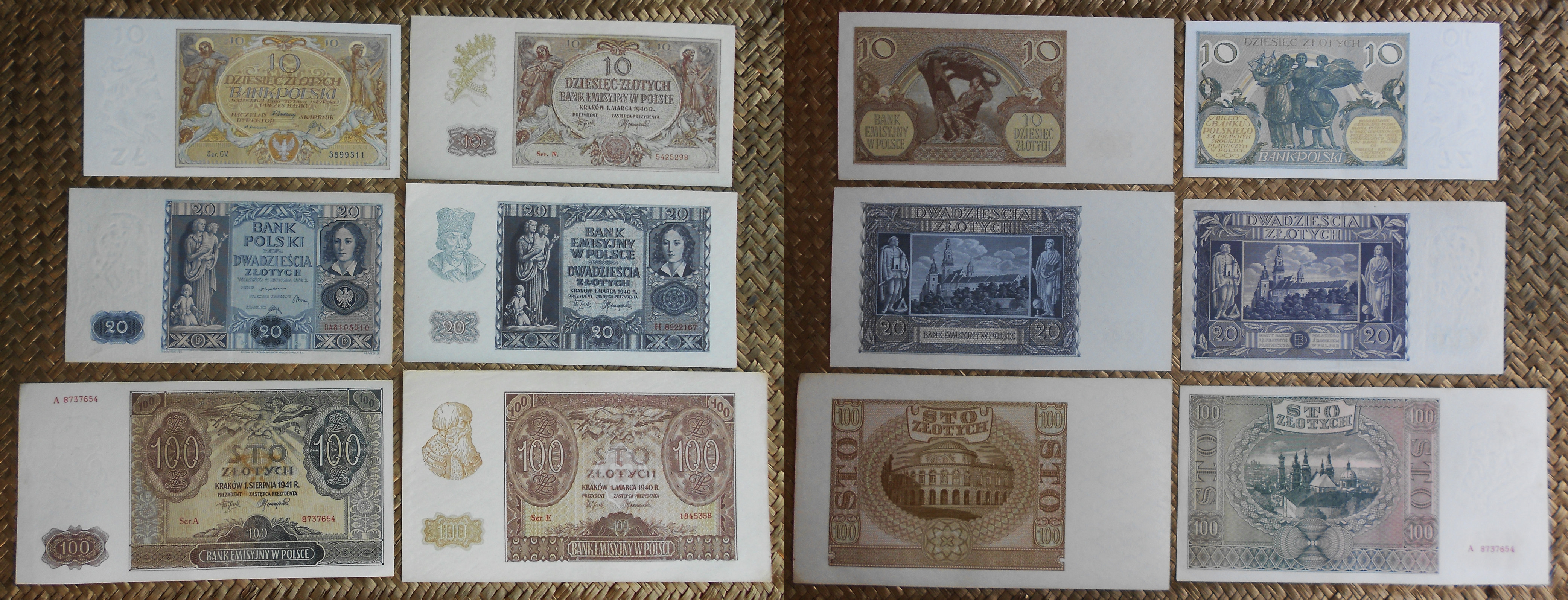 Polonia serie zlotych 1929-1941 anversos-reversos