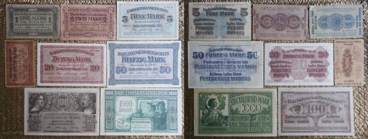 LITUANIA ocup. alemana WWI y los OstMARK de KOWNO de&nbsp;1918