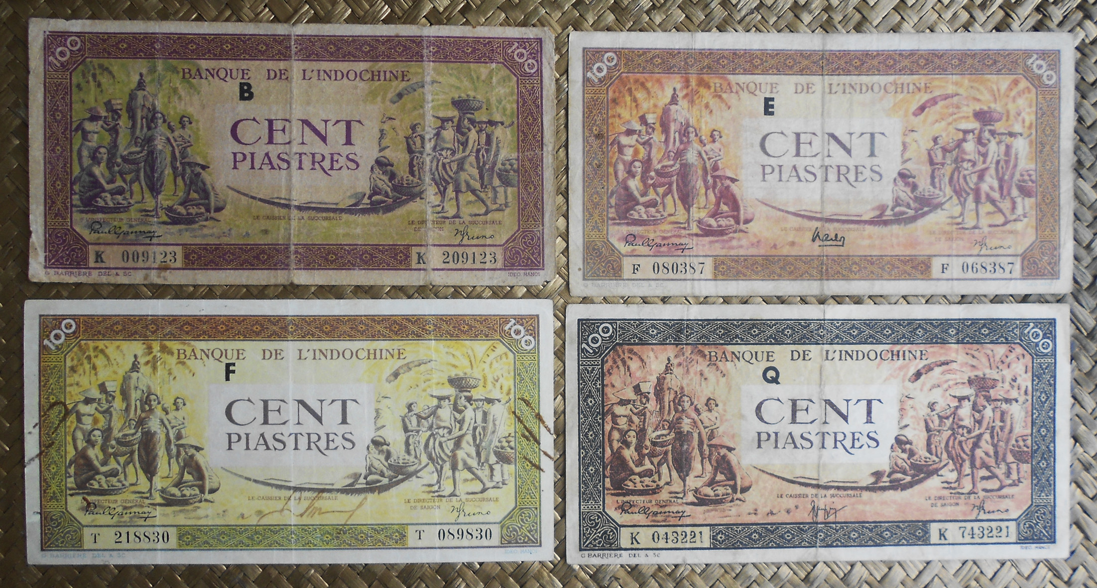 Indochina serie piastras 1942-45 Templo de Hung anversosh