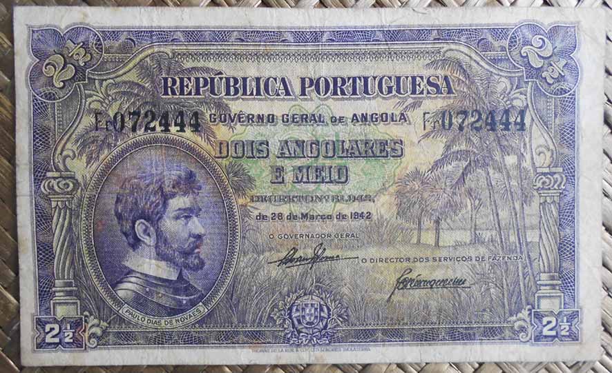 Angola 2,5 angolares 1942 (130x80mm) pk.69 anverso