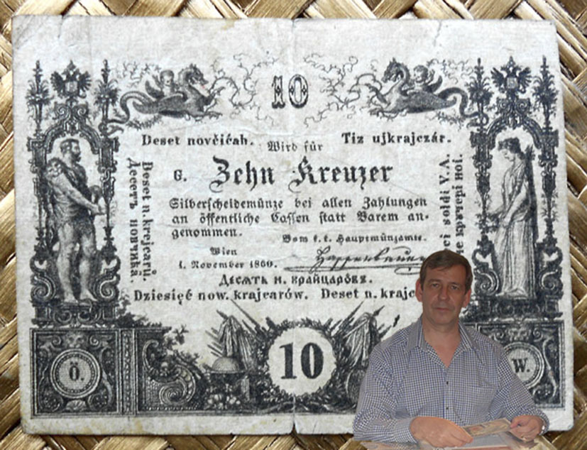 Austria 10 kreuzer 1860 (60x40mm) pk.SA93