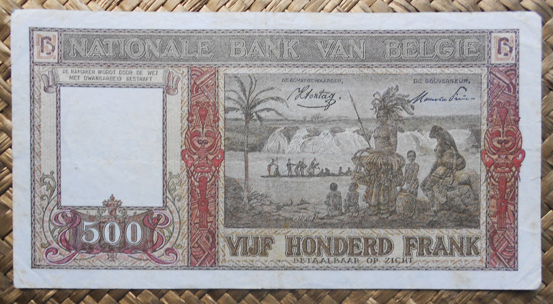 Belgica 500 francos 1945 pk.130 reverso