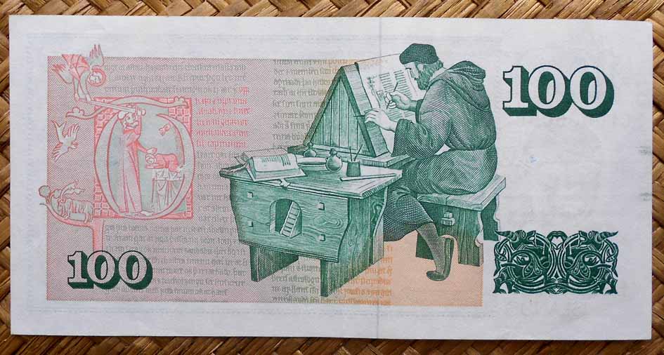 Islandia 100 coronas 1981 pk.50a reverso