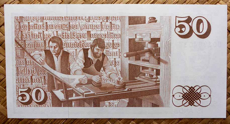 Islandia 50 coronas 1981 pk.49a reverso