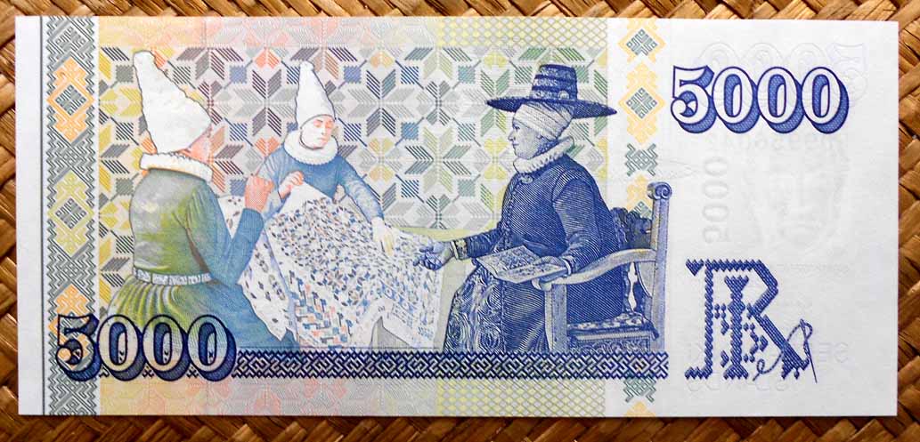 Islandia 5000 coronas 2001 pk.60 reverso