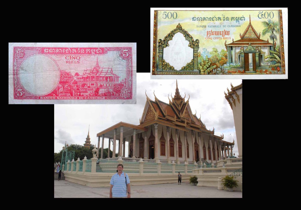 El PALACIO REAL de Phnom Penh en el billetario&nbsp;camboyano