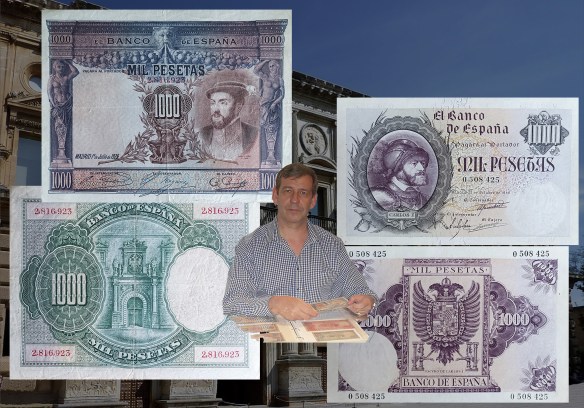 ESPAÑA, las PESETAS de Carlos V, el único rey y emperador de su historia como&nbsp;país.
