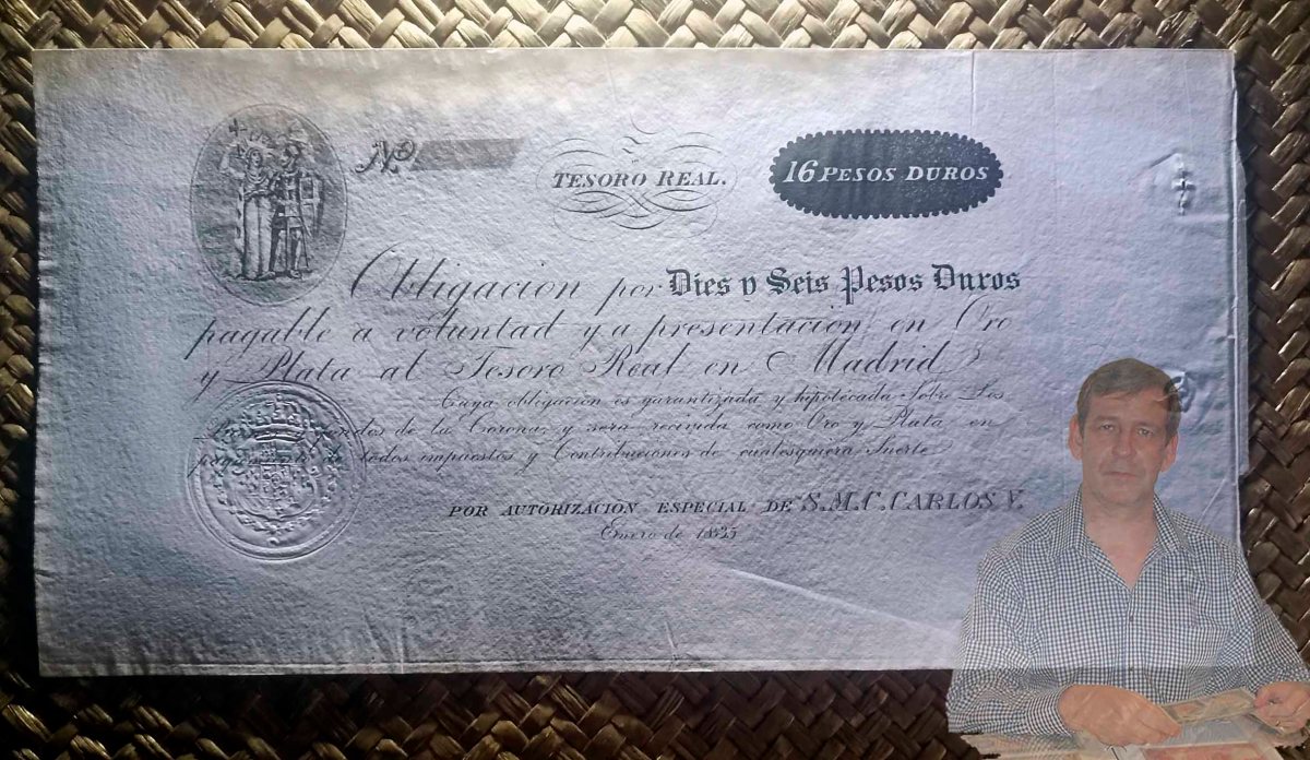 ESPAÑA, los 16 PESOS DUROS 1835 de Carlos V El&nbsp;Pretendiente