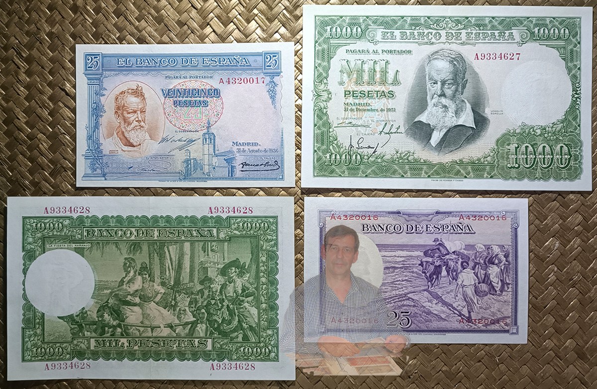 ESPAÑA, VALENCIA y el pintor SOROLLA en el billetario español del siglo&nbsp;XX