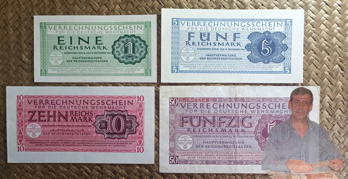 ALEMANIA, los REICHSMARK de la WEHRMACHT de&nbsp;1944