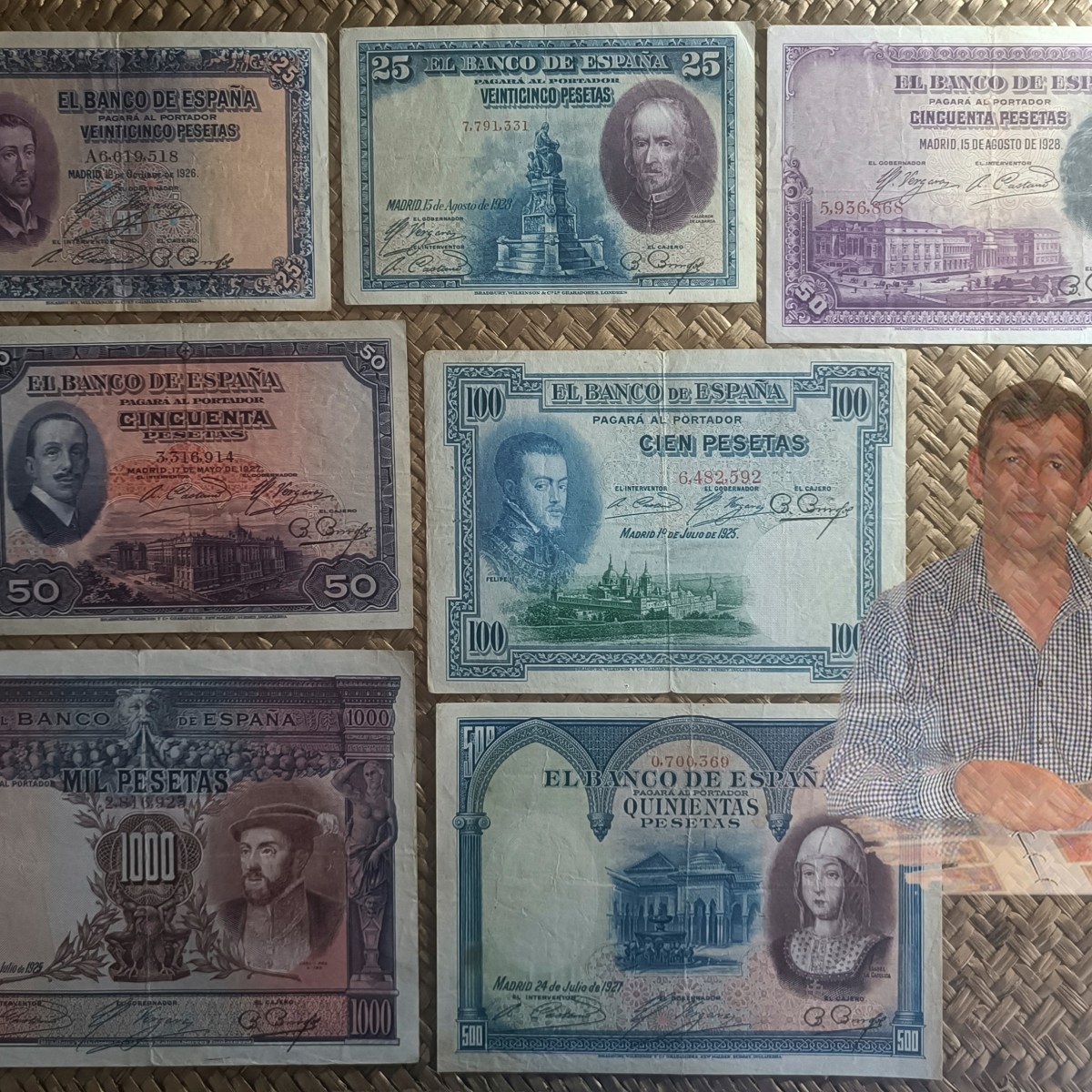 ESPAÑA, las PESETAS de la década de los AÑOS ’20 del s.&nbsp;XX