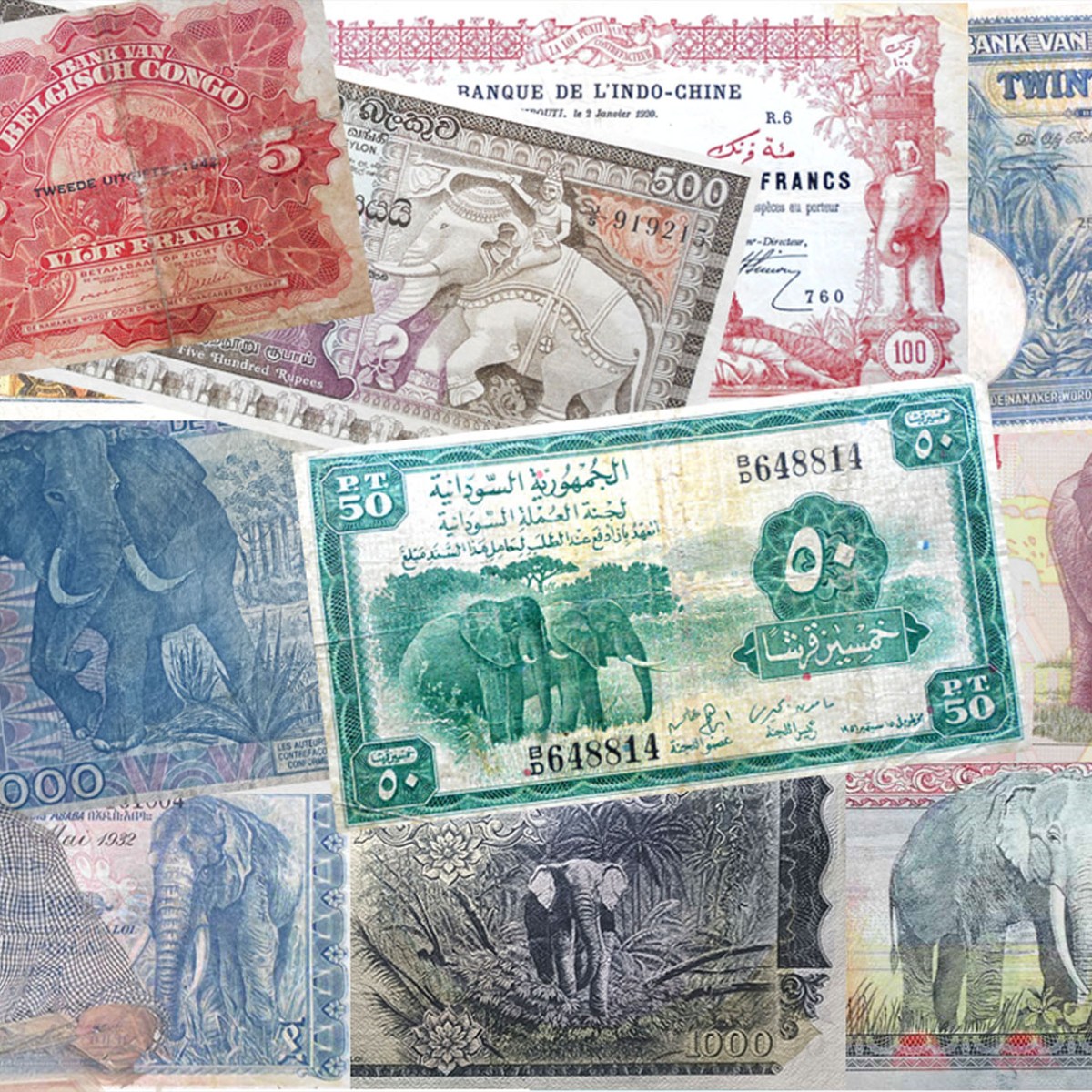 Temática «ELEFANTES en NOTAFILIA», jugando a buscar desde todos los ángulos del&nbsp;artista