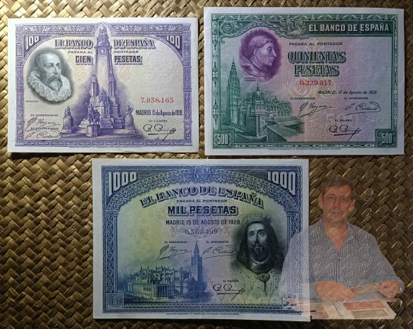 ESPAÑA, las PESETAS en reserva del BdE de la serie de&nbsp;1928