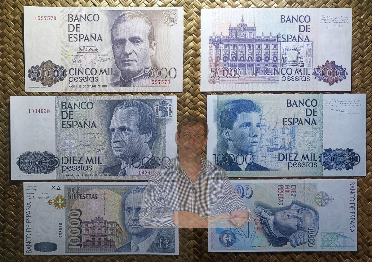 ESPAÑA, el rey JUAN CARLOS I en las últimas PESETAS del&nbsp;s.XX