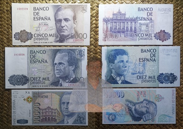 ESPAÑA, el rey JUAN CARLOS I en las últimas PESETAS del&nbsp;s.XX